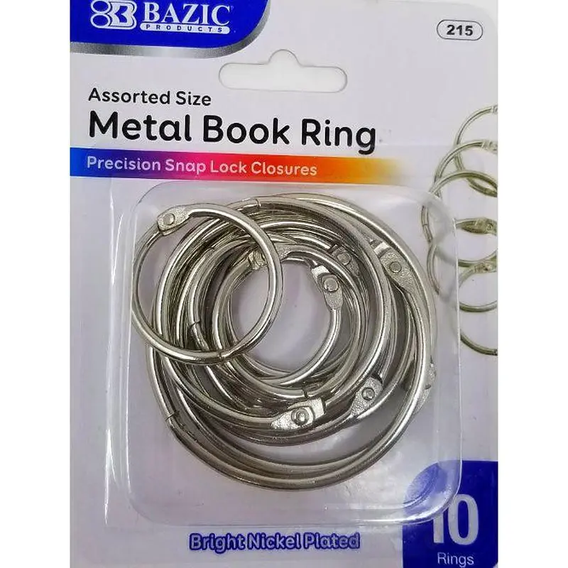METAL BOOK RINGS ASSORTED SIZE PQ.10