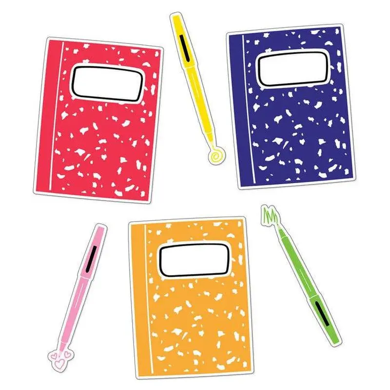 Notebooks and Pens Cut-Outs 36 PCS
