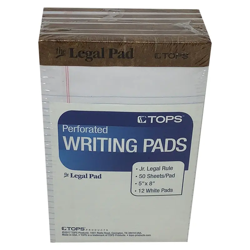 PADS 5" X 8" WHITE PQT.12 20364