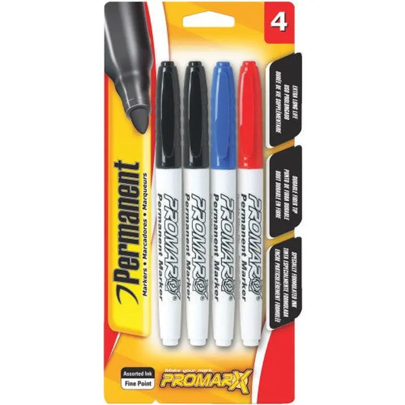 PERMANENT MARKER FINE ASST PQT.4