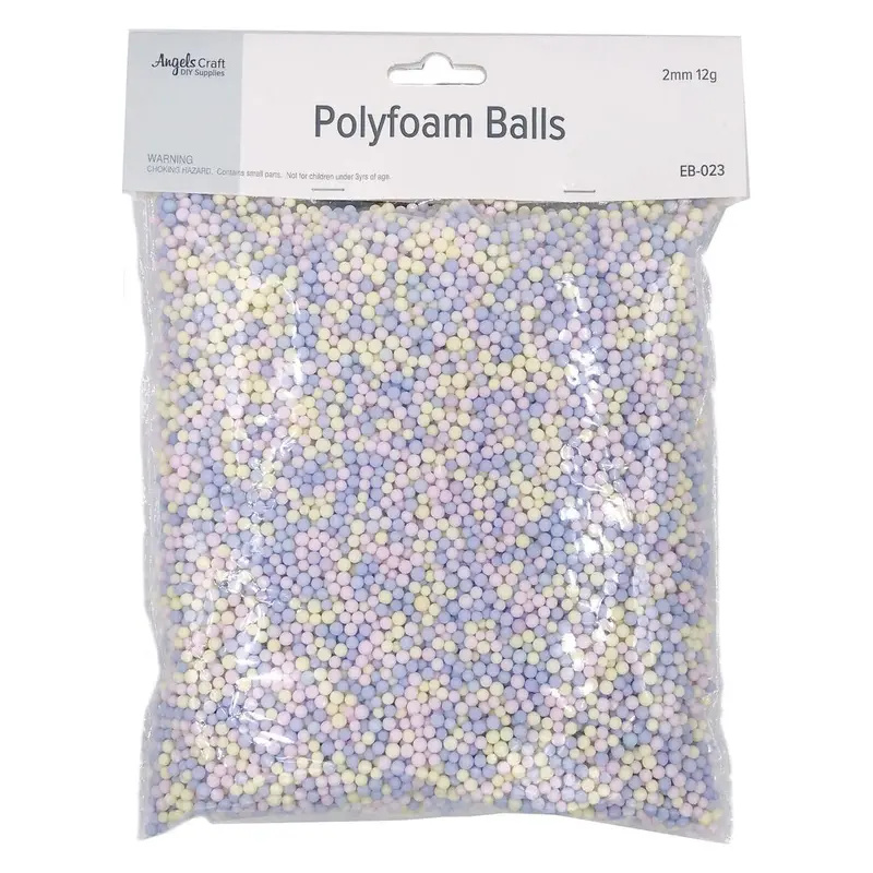 POLYFOAM BALLS MULTI-COLORS PASTEL SMALL 2MM 12G