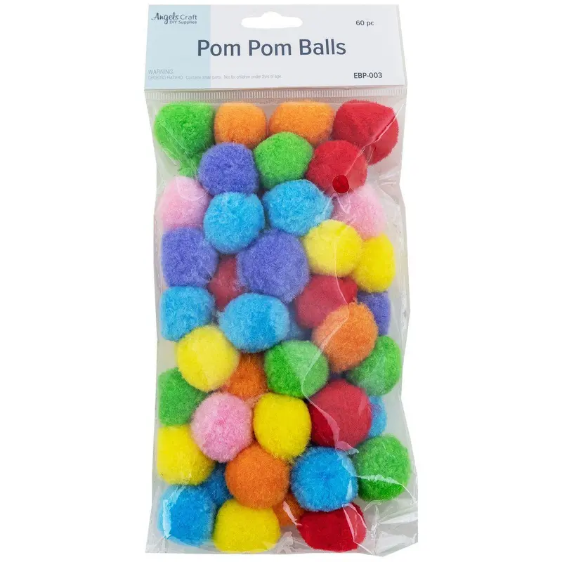 PUFFY BALLS ASST COLORS LR 60PCS