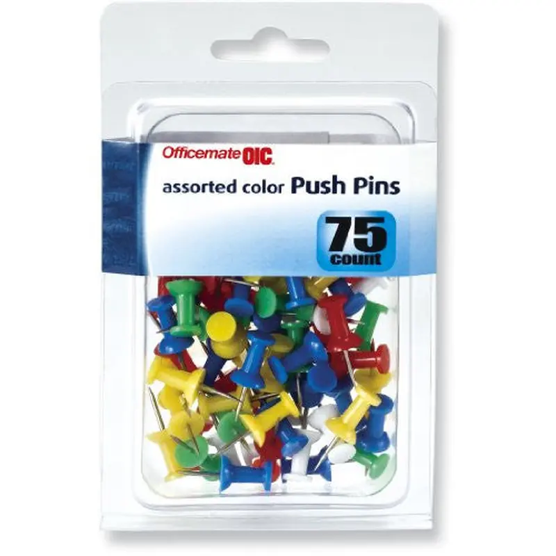 PUSH PINS ASSORTED COLORS PQ.75