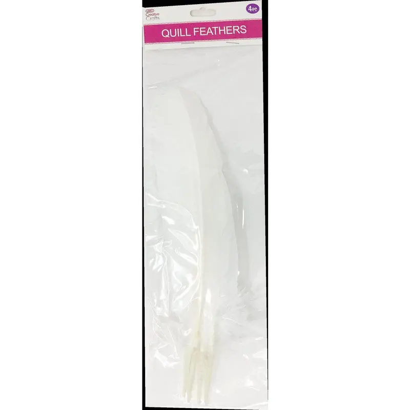 QUILL FEATHER 10"-12" 4PC WHITE