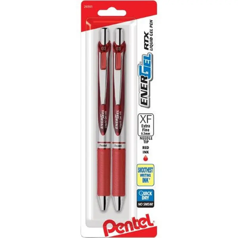 RETRAC LIQUID GEL PEN .3 EXTRA FINE RED PQ.2