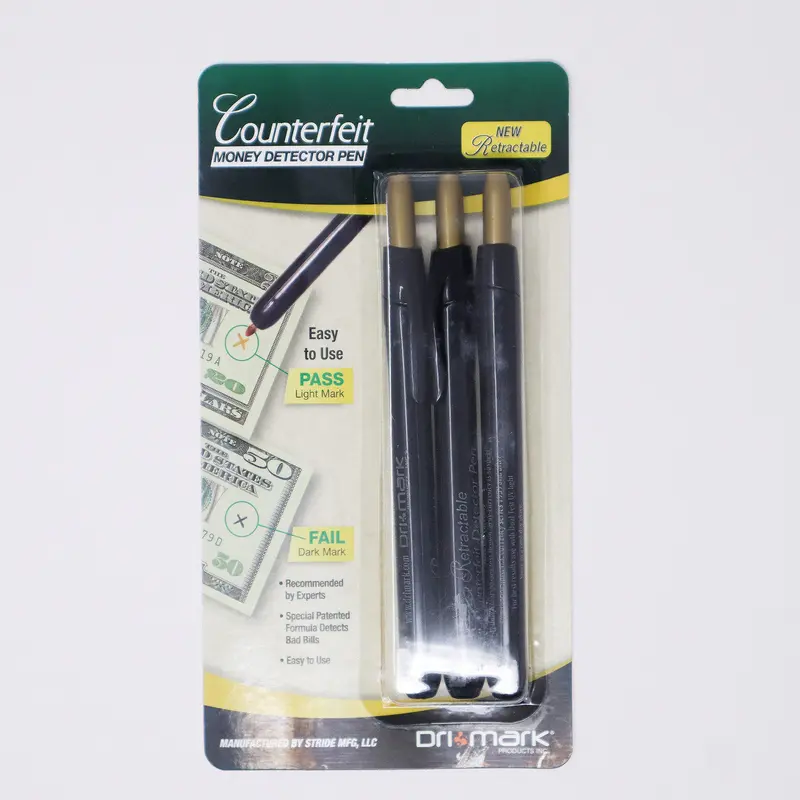 RETRACTABLE COUNTERFEIT MONEY DETECTOR PEN PQ.3