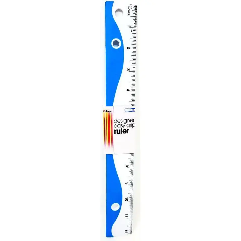 RULER 12" PLASTIC DESIGNER WAVE ASST