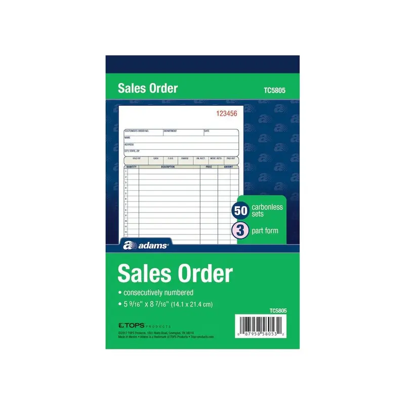 SALES ORDER BOOK NCR 3PT 5" X 8"