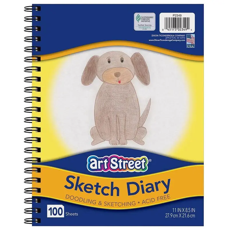 SKETCH BOOK SPIRAL BOUND 11" X 8.5" 100 SHEET