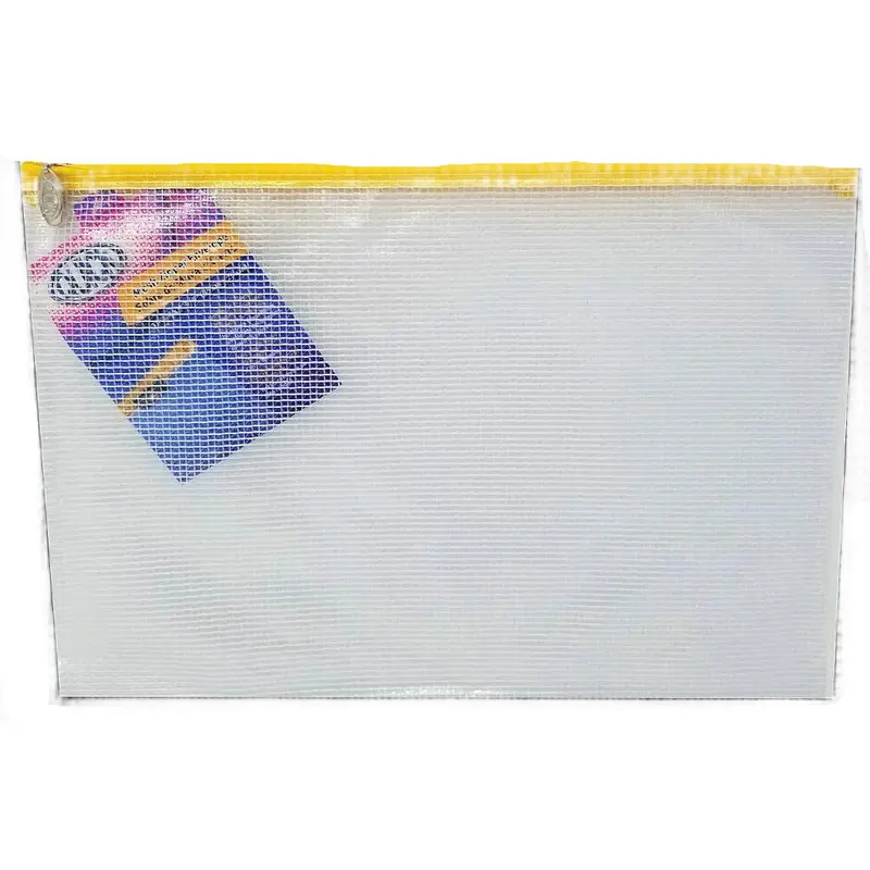 SOBRE PLASTICO MESH C/ZIPPER 13" X 9"