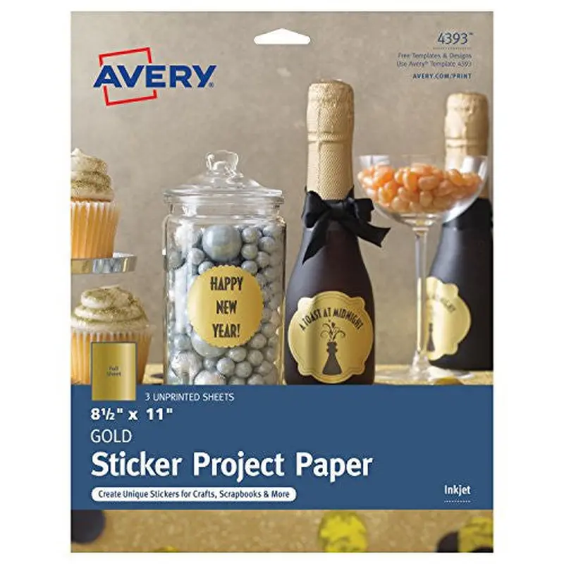 STICKER PROJECT PAPER GOLD 8.2" X 11" 3 SHEET
