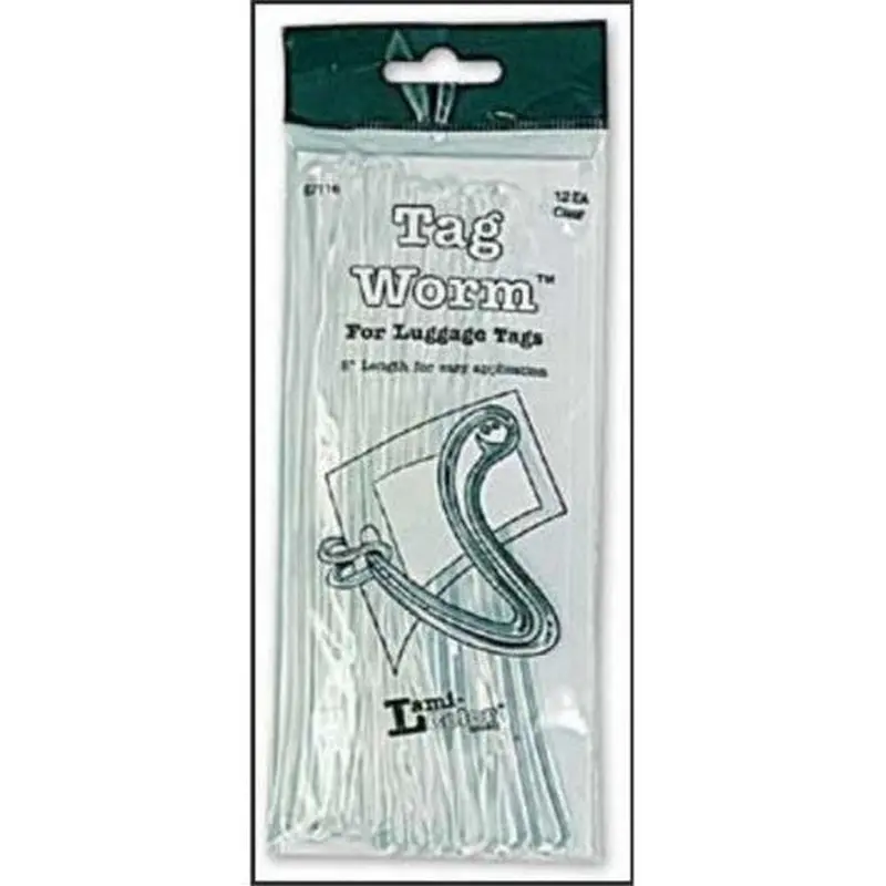 TAG WORM FOR LUGGAGE CLEAR 12/PK