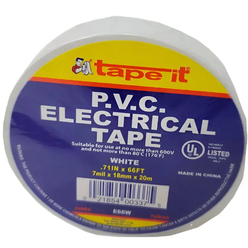TAPE ELECTRICO BLANCO 3/4 X 66 FT.