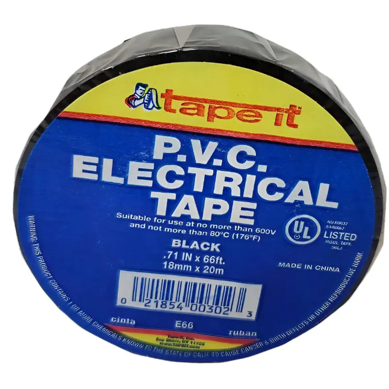 TAPE ELECTRICO NEGRO 3/4 X 66 FT.