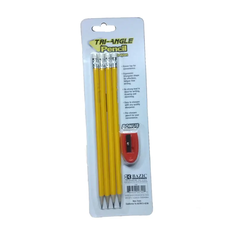 TRIANGLE YELLOW PENCIL W/SHARPENER