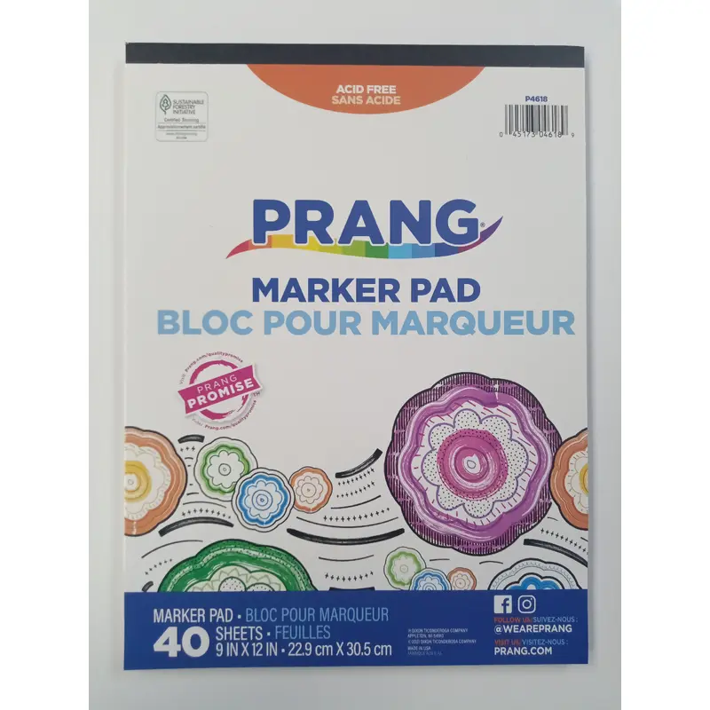 WATERCOLOR & MARKER PAPER PAD 9X12 40-PG