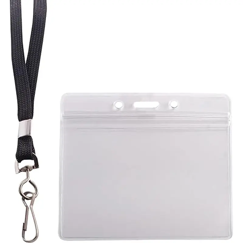 Advantus Horizontal Resealable Badge Holder with 36" Lanyard with J-hook, 1 each (ADV 91132)