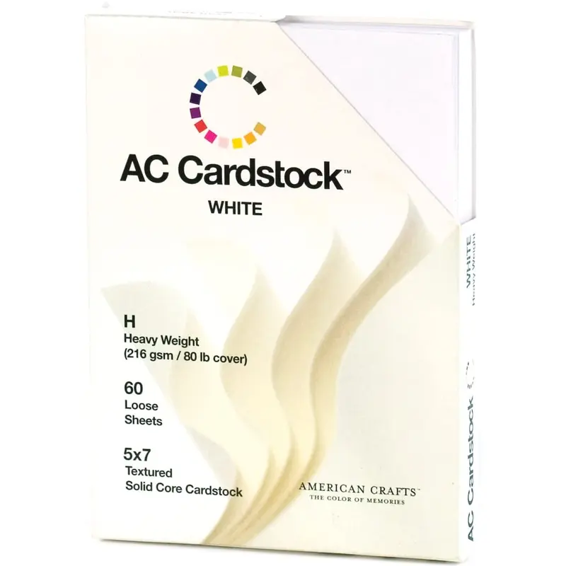 American Crafts 5' x 7" Cardstock, White (71289)