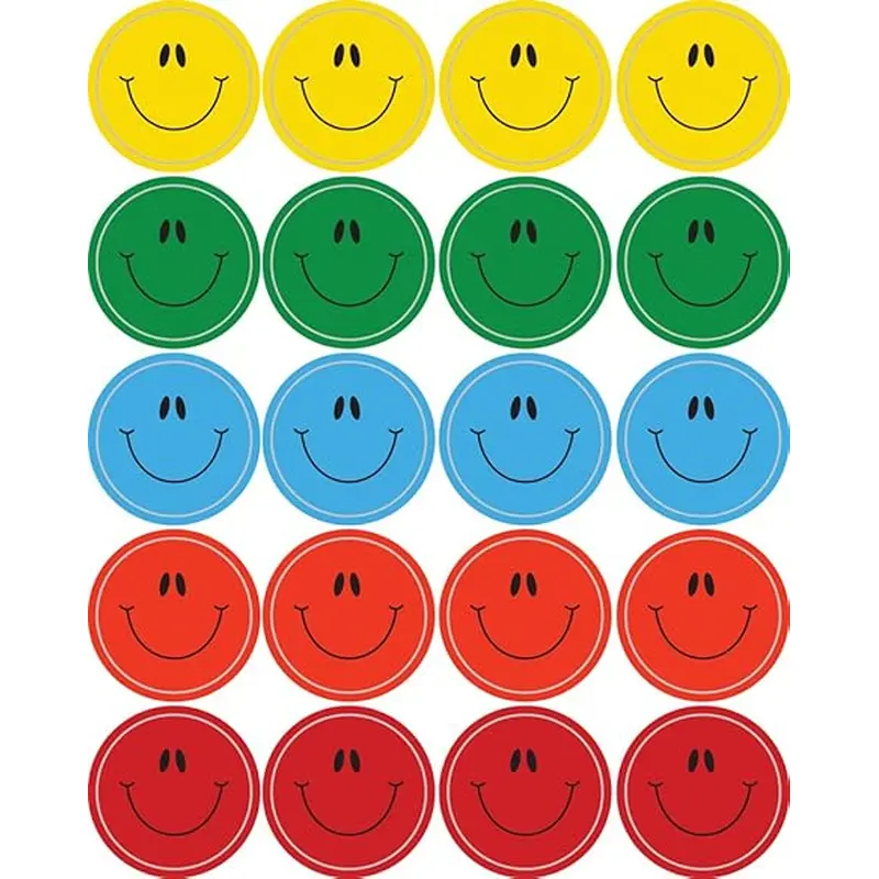 Carson Dellosa Shape Stickers Smiley Faces, 120 Stickers (CD 5270)