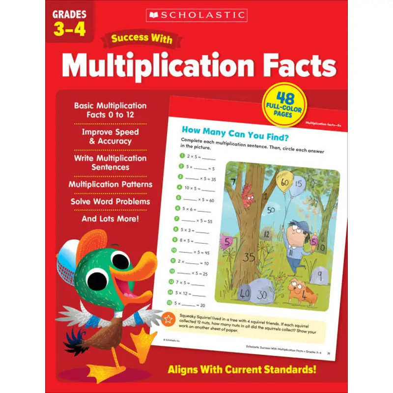 Scholastic Success With Multiplication Facts: Grades 3-4 Activity Book (SC 735539)