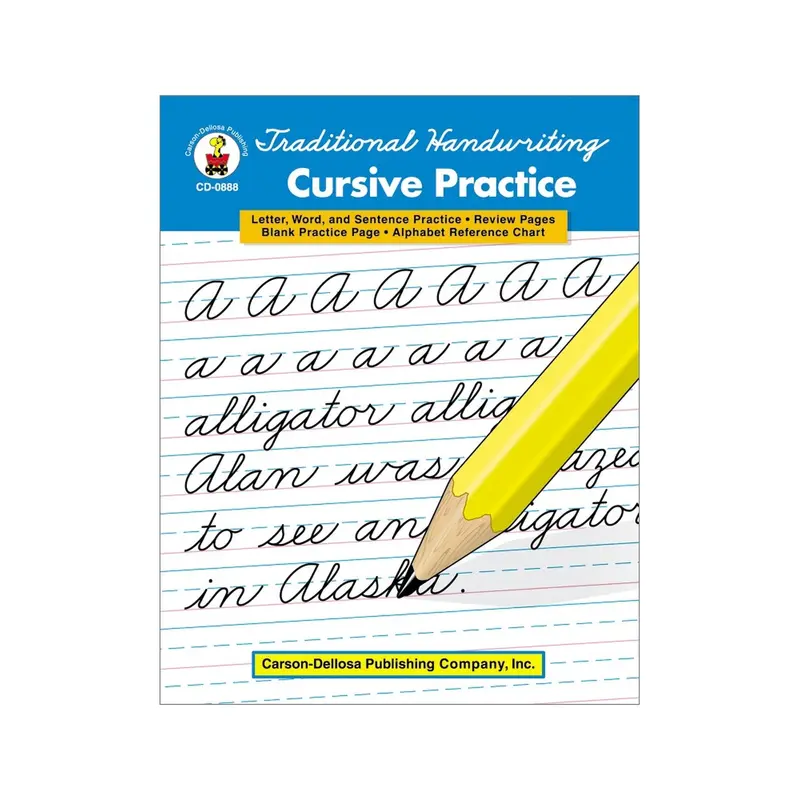 Carson Dellosa Traditional Handwriting: Cursive Practice Resource Book Grade 2-5 Paperback (CD 0888)
