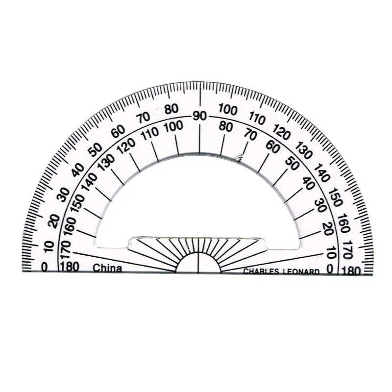 Charles Leonard Clear 4" Plastic Protractor (CHL 77104)