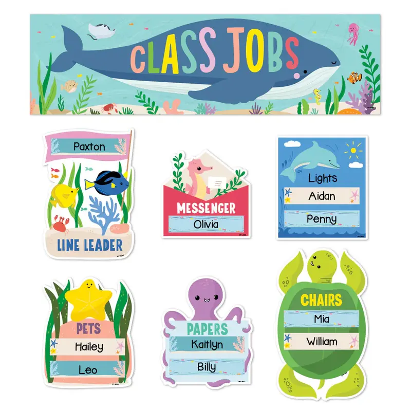 Creative Teaching Press Sea Friends Class Jobs Mini Bulletin Board (CTP 10997)