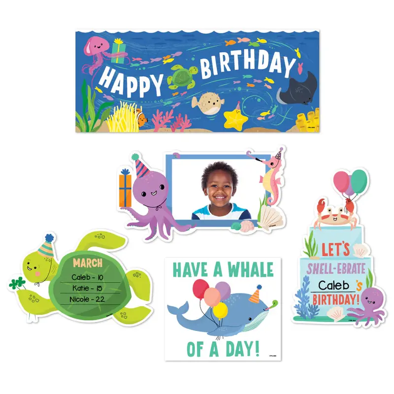 Creative Teaching Press Sea Friends Happy Birthday Mini Bulletin Board (CTP 10996)
