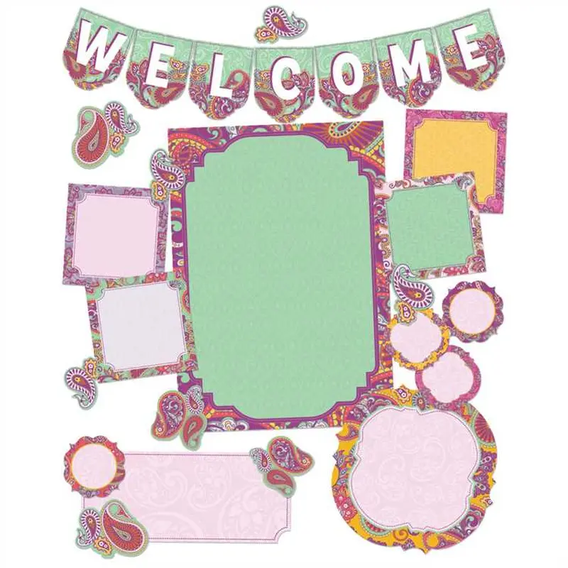Eureka Positively Paisley Welcome Bulletin Board Set (EU 847779)