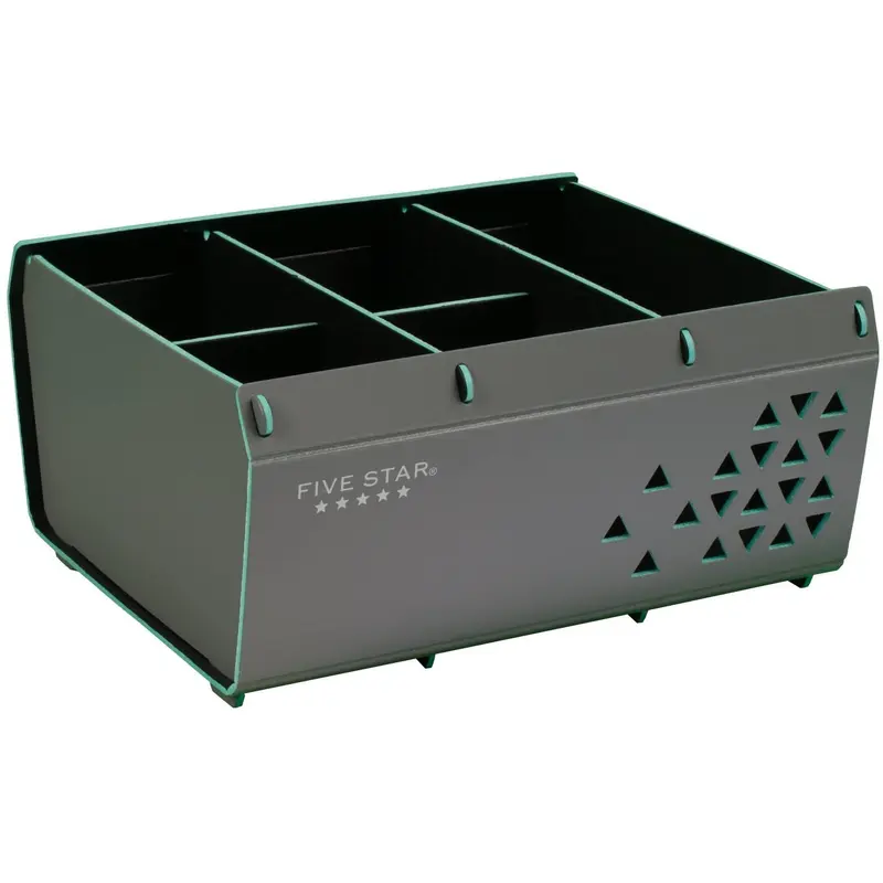 Five Star Essential 5-Section Desk Organizer Gray/Teal (73168)
