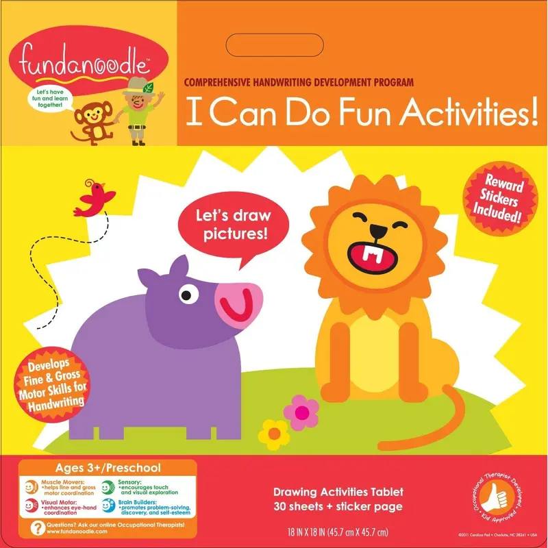 Fundanoodle I Can Do Fun Activities! Floor Pad, 18 x 18 Inches, 30 Sheets, Ages 3  (15252)