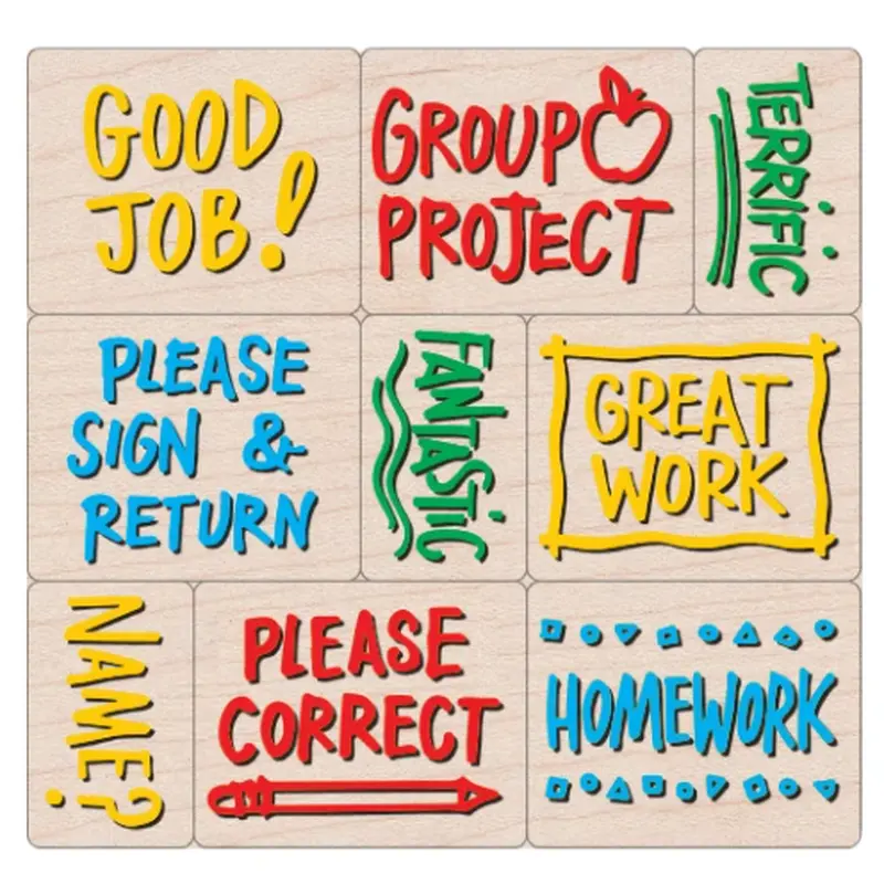 Hero Arts Big N' Little Notes From The Teacher Stamp Set, Pack of 9 (LL251)