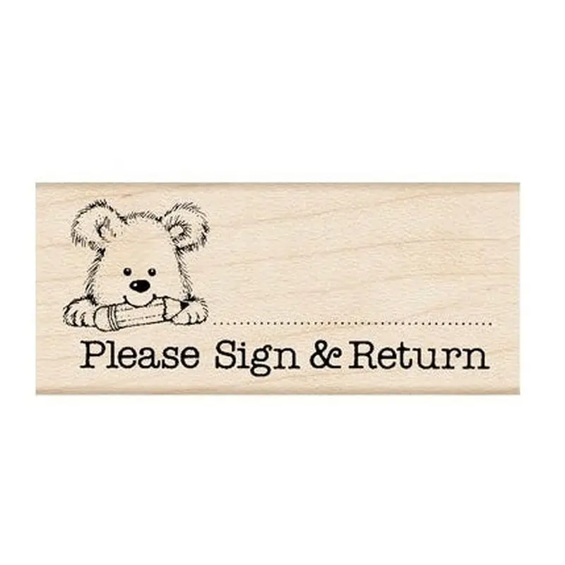Hero Arts Please Sign & Return Pup Design Teacher Stamp (D453)