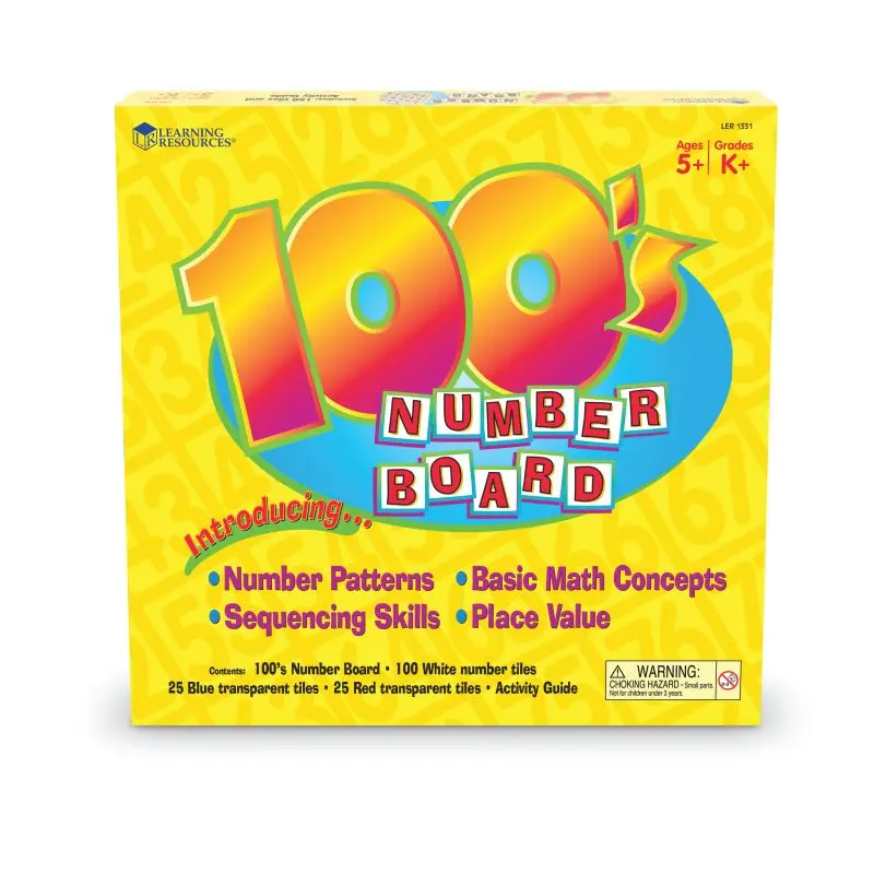 Learning Resources 100's Number Board w/ Tiles 12" x 12" (LER1331)