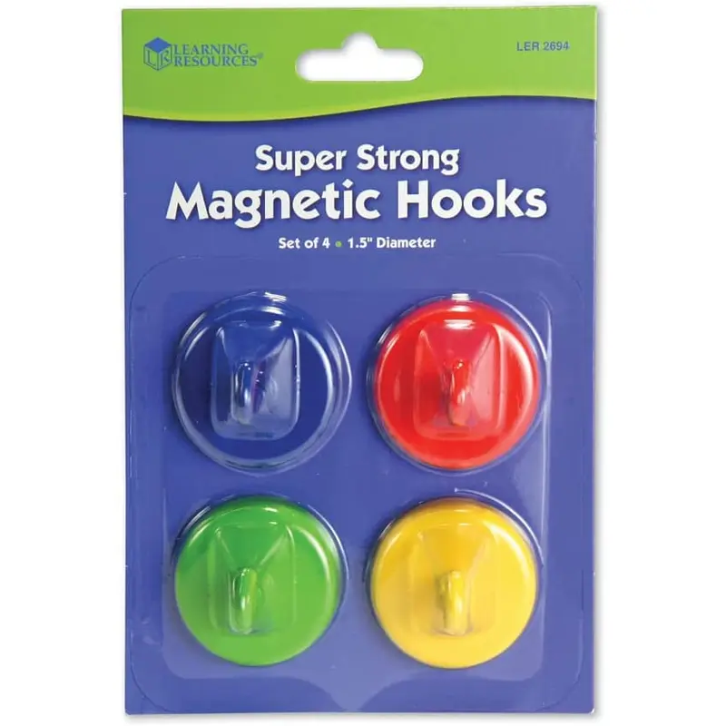 Learning Resources Super Strong Magnetic Hooks, Set of 4 (LER 2694)