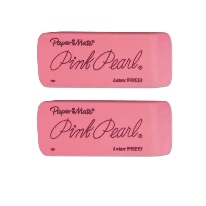 Paper Mate Pink Pearl Eraser, Large, Pack of 2