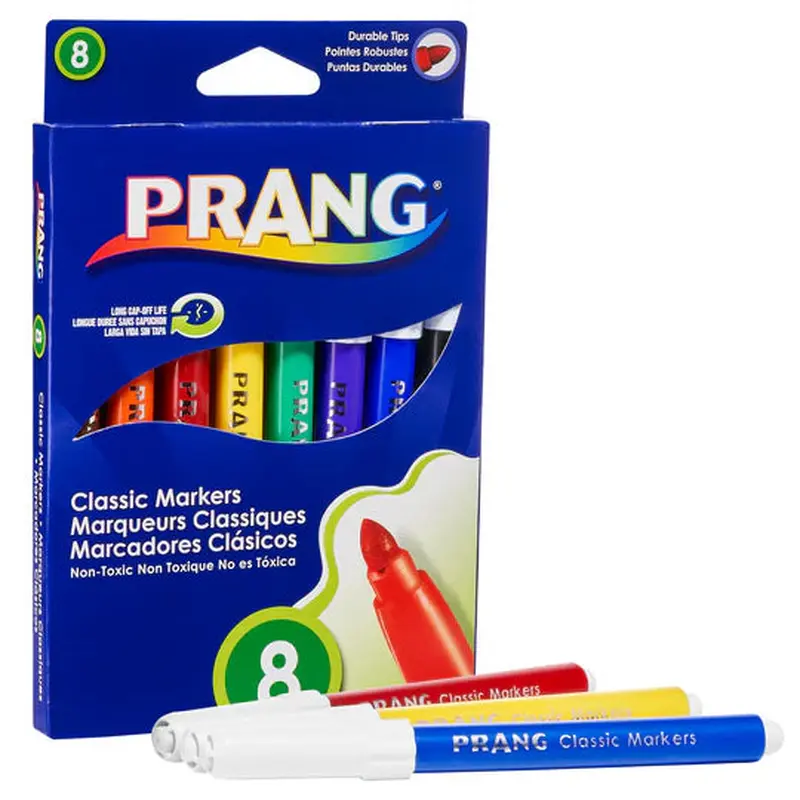 Prang Classic Art Markers, Bullet Tip, Assorted Colors, 8 Count (80128)