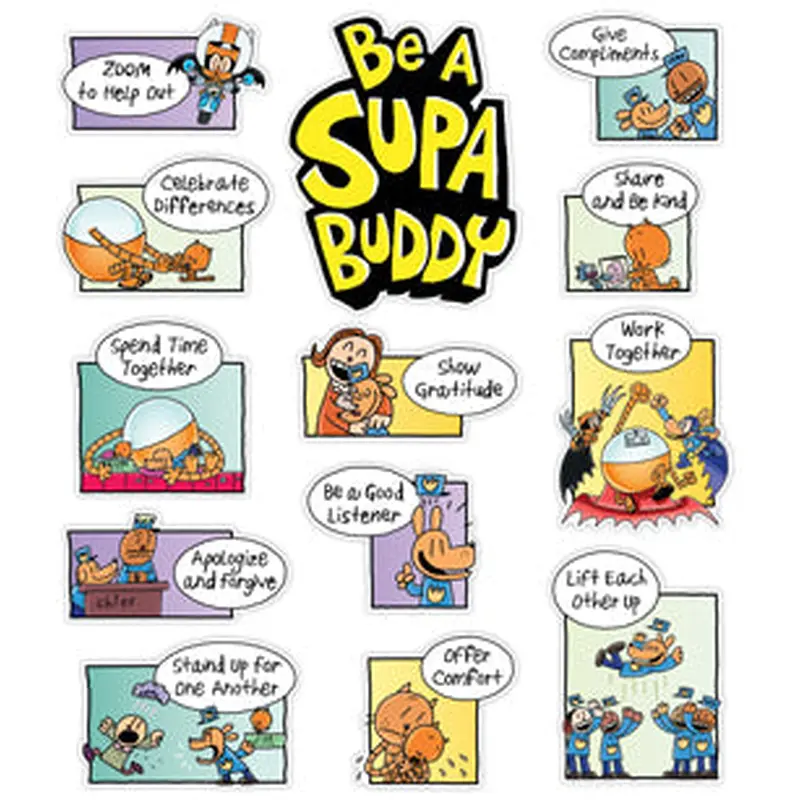 Scholastic Dog Man Be a Supa Buddy Bulletin Board Set (SC 862613)