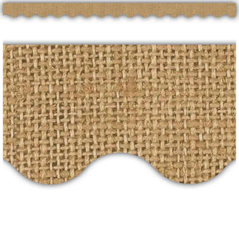 Teacher Created Burlap Scalloped Border Trim (TCR 3552)