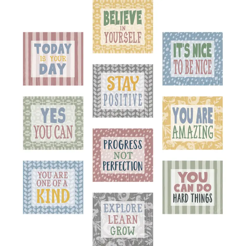Teacher Created Classroom Cottage Positive Sayings Accents (TCR 7185)