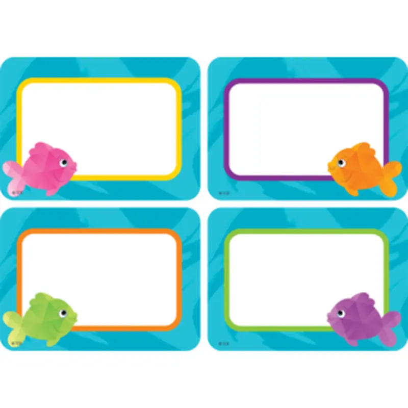 Teacher Created Colorful Fish Name Tags / Labels - Multi-Pack, 3" x 2" (TCR 8421)