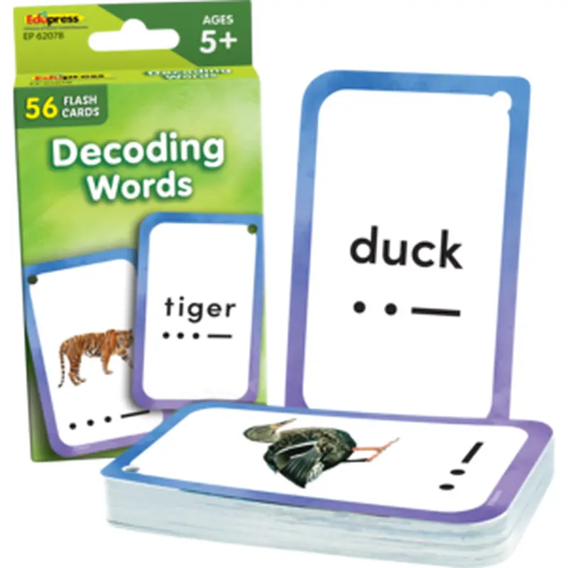 Teacher Created Decoding Words Flash Cards, 3" x 5", 56 Pack (EP 62078)