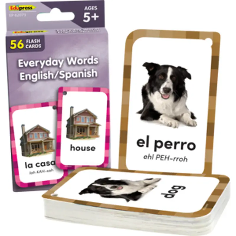 Teacher Created Everyday Words English/Spanish Flash Cards, 3" x 5" (EP 62073)