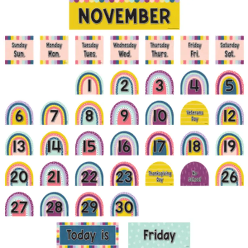 Teacher Created Oh Happy Day Rainbow Calendar Pocket Chart Cards (TCR 8344)