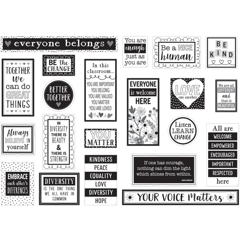 Teacher Created Resources Black and White Celebrate Diversity Mini Bulletin Board (TCR 6803)