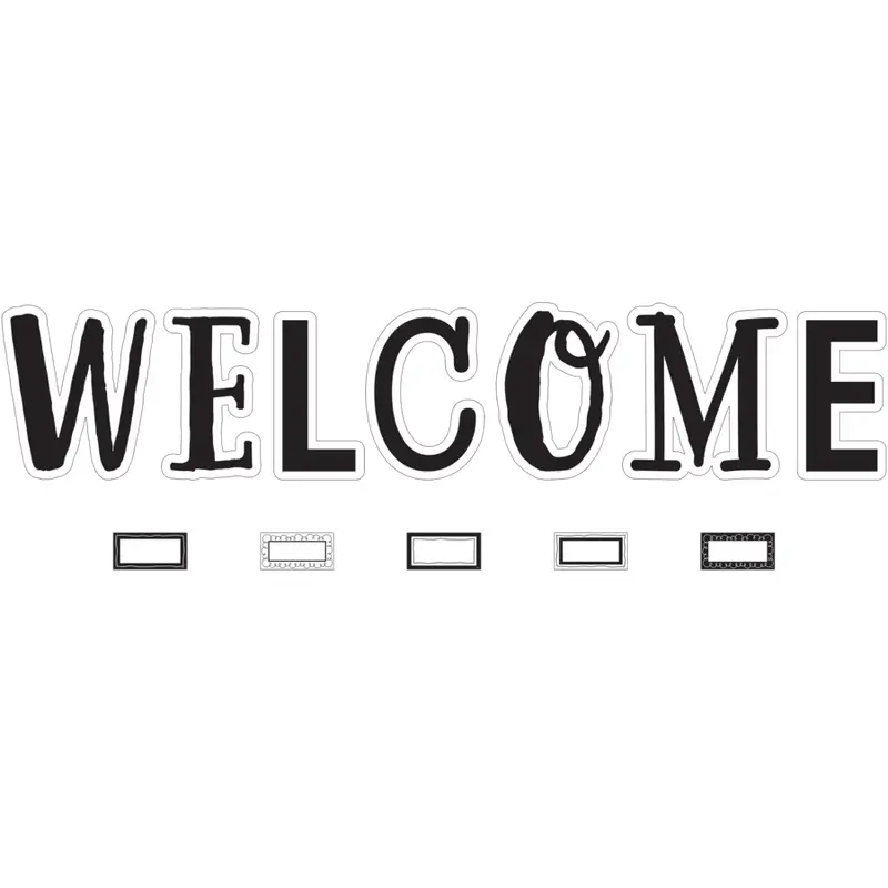 Teacher Created Resources Black and White Welcome Bulletin Board (TCR 6805)