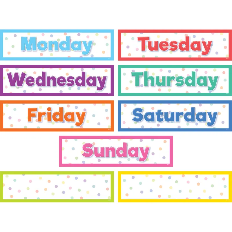 Teacher Created Resources Colorful Magnetic Days of the Week (TCR 77517)