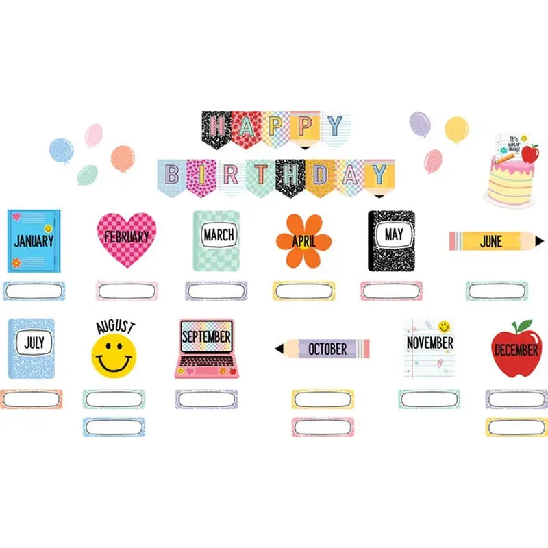 Teacher Created Resources Cool for School Happy Birthday Mini Bulletin Board (TCR 9304)