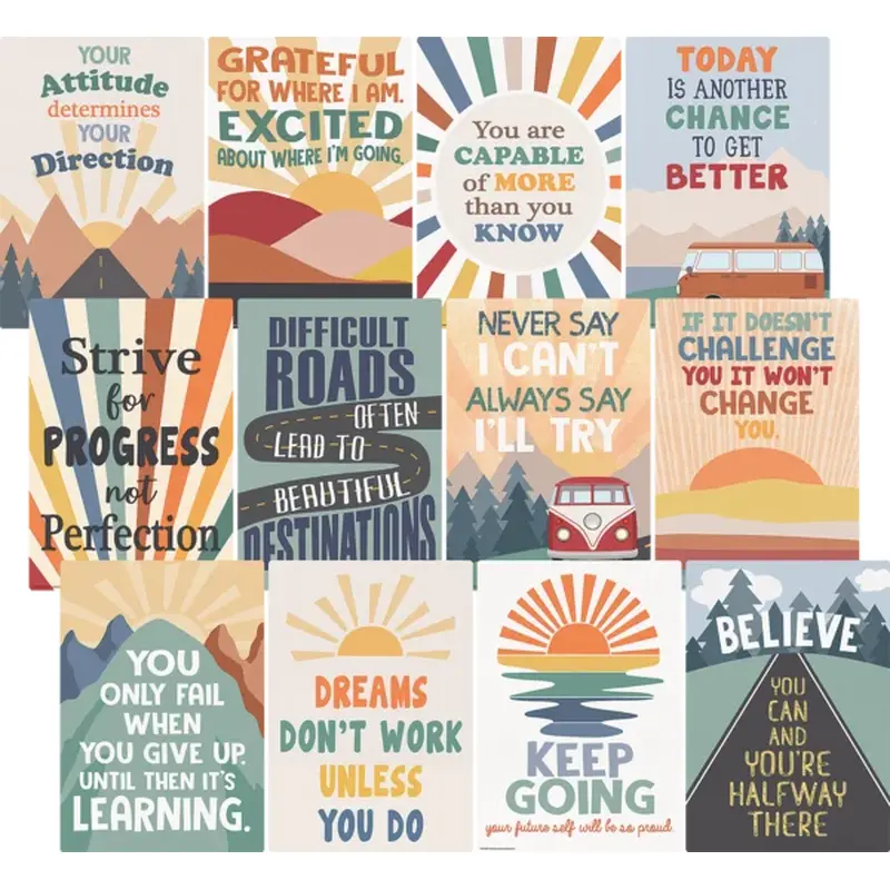 Teacher Created Resources Moving Mountains Road Trip Positive Sayings Small Poster Pack (TCR 9229)