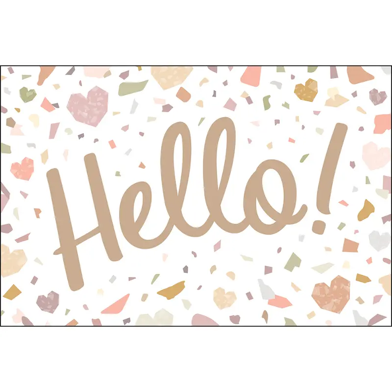Teacher Created Terrazzo Tones Hello Postcards, 4'' x 6'', Pack of 30 (TCR 7224)